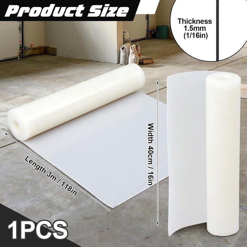 Innconee Silicone Rubber Sheets 1/16" Thick x 16" Wide x 118" Long Rubber Mat Gasket Material Strip Roll for DIY Gaskets Material, Pads, Sealing, Cushion, Microwave Oven Protection(White) - Image 2